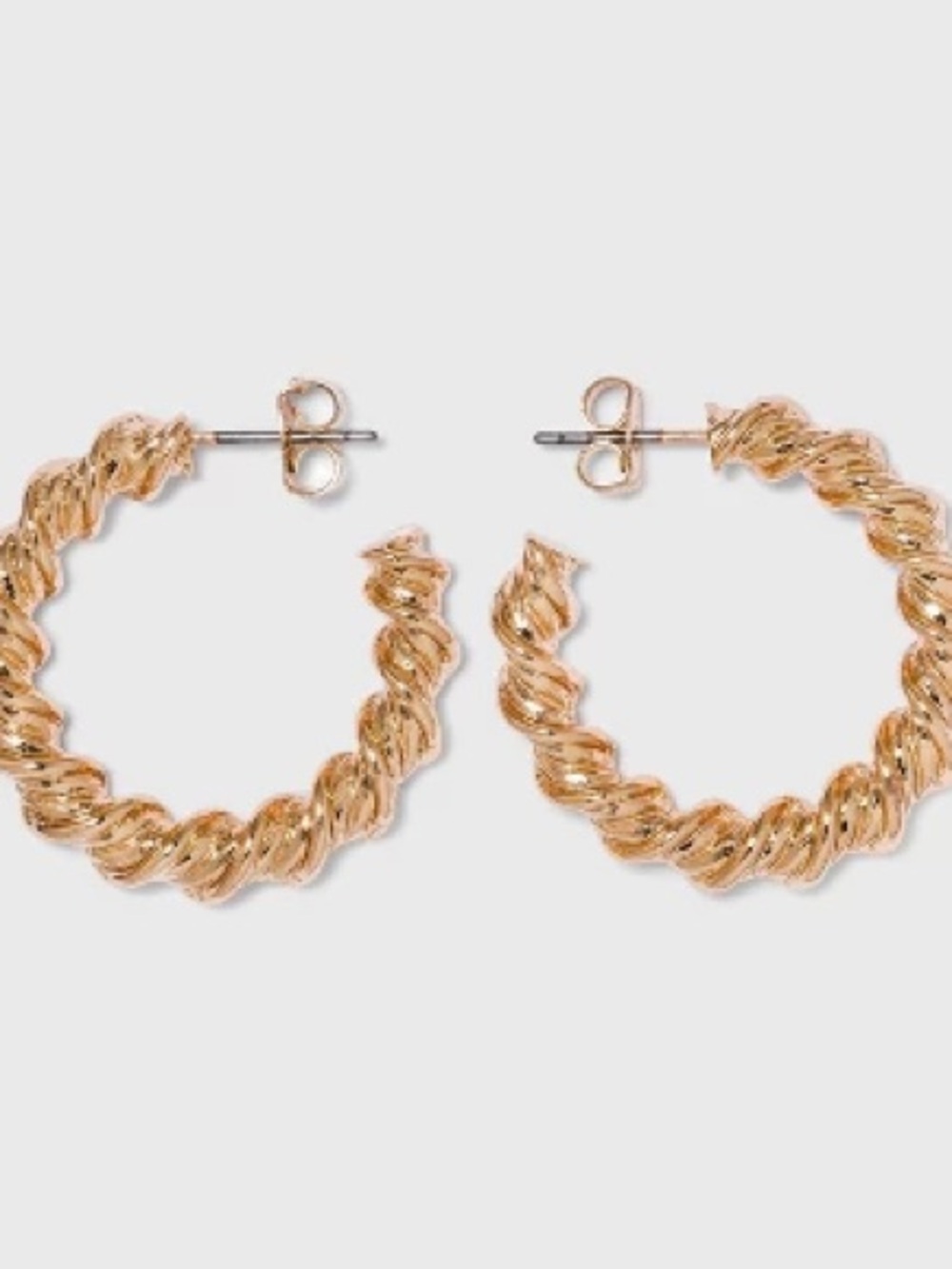 a new day Gold Twisted Rope Hoop Earrings